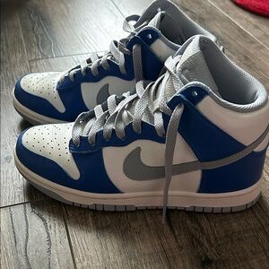 Nike Blue and White Sneakers with Gray Accents